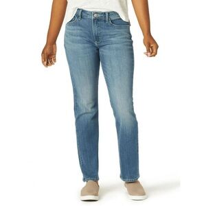 Lee Regular Fit Light Wash Mid Rise Straight Leg Jeans Sz 12